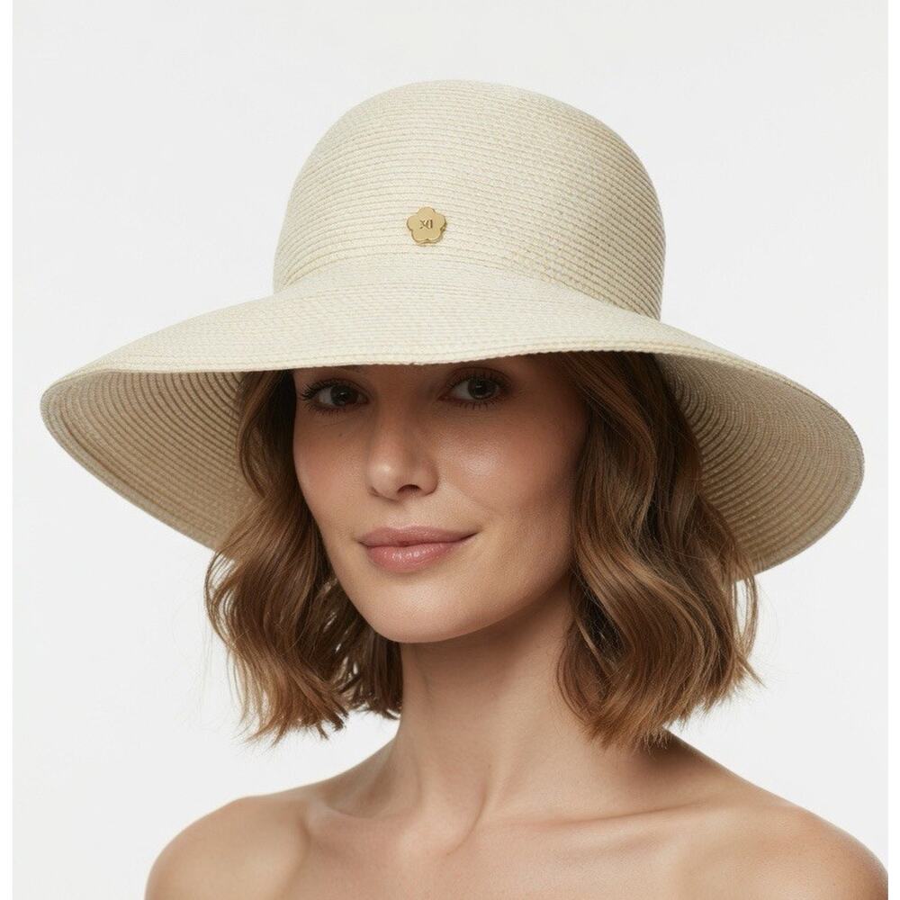 Eric Javits New York Squishee Hampton Woven Rolled Brim Sun Hat Packable